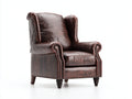 Ohrensessel Leder 88x84x104 cm Dunkelbraun - klassischer Lesesessel für Wohnzimmer