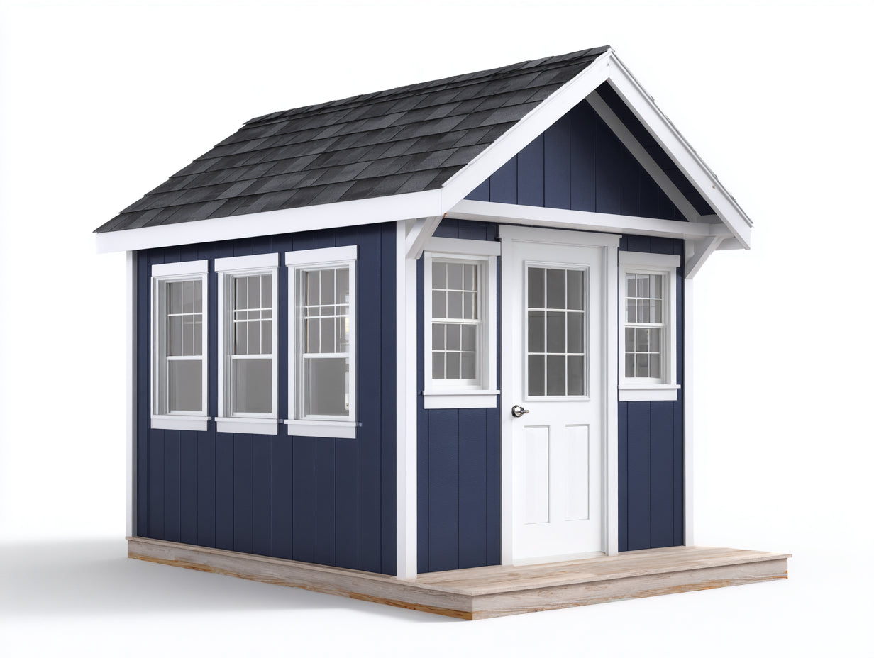 Gartenhäuser Holz 260x210x245 cm - Dunkelblau-Weiß - klassisches Gartenhaus