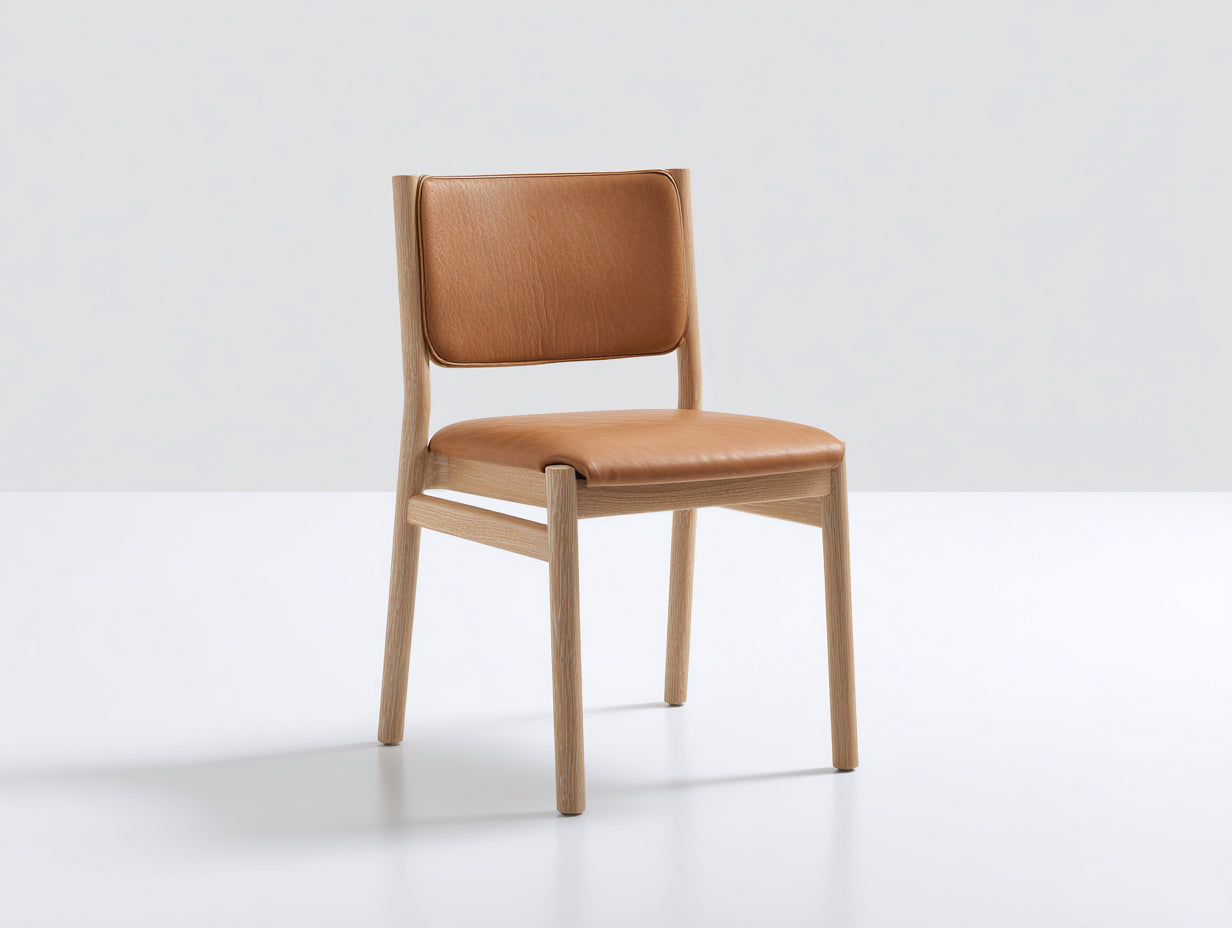 Esszimmerstühle Eichenholz Kunstleder 47x53x84 cm - Natur-Braun - Elegantes Komfortdesign