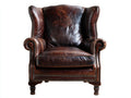 Ohrensessel Leder 90x85x106 cm Dunkelbraun - klassischer Akzentstuhl für Wohnzimmer