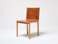 Esszimmerstühle Massivholz mit Lederbezug 48x55x92 cm - Braun-Natur - für Esszimmer - Klassisches Design