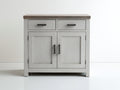 Sideboard Holzwerkstoff 100x40x90 cm Weiß-Braun für Esszimmer - Landhausstil mit Stauraum