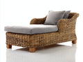 Sonnenliege Rattangeflecht 185x75x78 cm Natur-Grau - geschwungenes Design für Garten