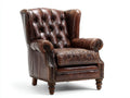 Ohrensessel Lederoptik 94x88x110 cm - Braun - Chesterfield Stil mit Knopfheftung