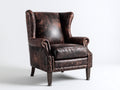 Ohrensessel Kunstleder 86x84x102 cm Dunkelbraun für Wohnzimmer - Vintage Stil mit hoher Rückenlehne