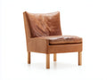 Esszimmerstühle Massivholz mit Lederbezug 65x72x86 cm - Braun-Natur - für Esszimmer - Modernes Design