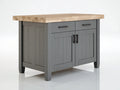 Sideboard Holz 120x60x90 cm - Grau-Natur - Landhausstil mit Stauraum