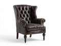 Ohrensessel Kunstleder 84x80x112 cm - Dunkelbraun - Chesterfield-Stil