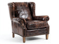 Ohrensessel Kunstleder 90x85x110 cm - Dunkelbraun - Vintage-Design