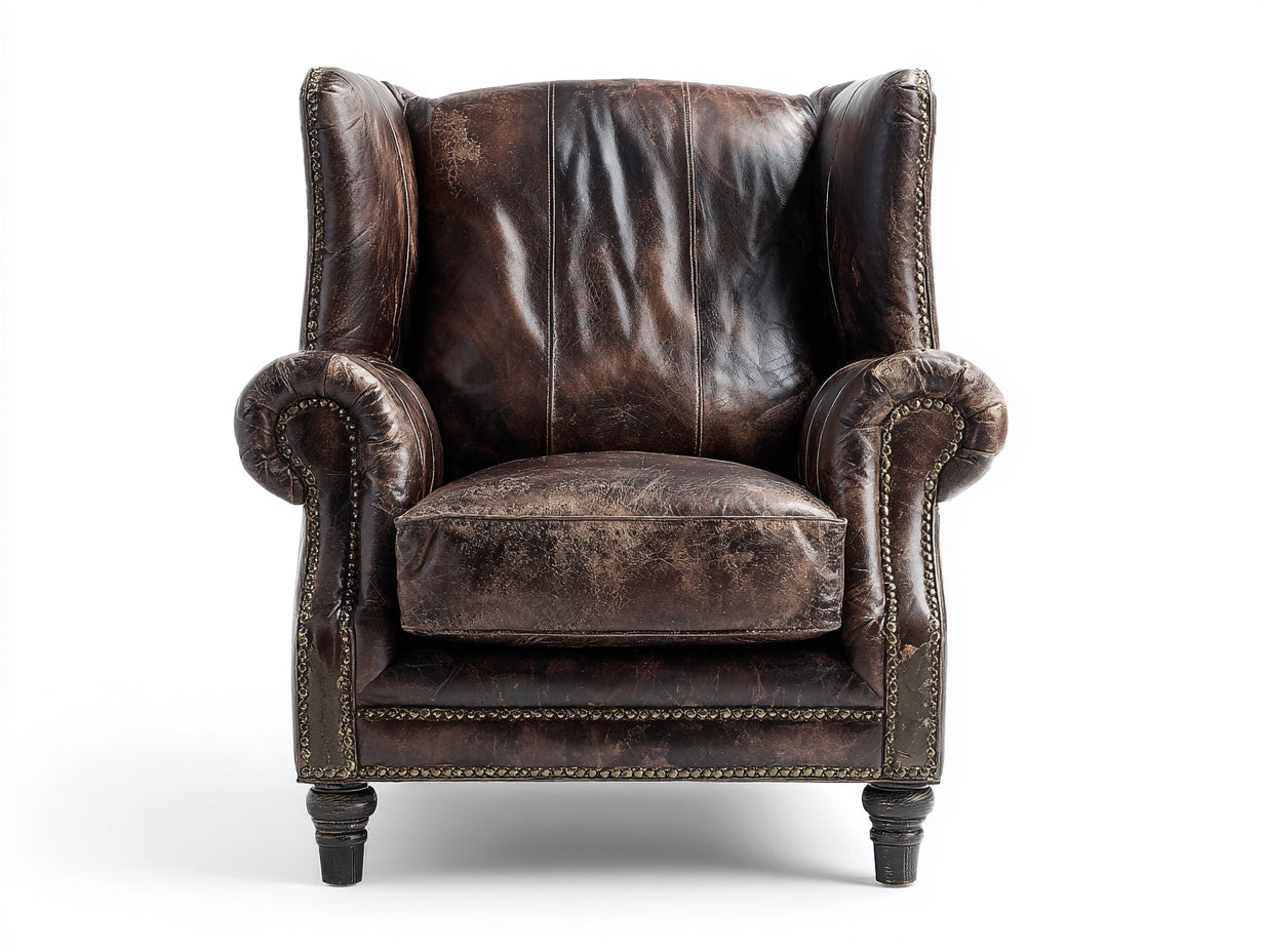Ohrensessel Kunstleder 88x84x106 cm - Dunkelbraun - klassisches Design
