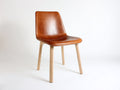 Esszimmerstühle Kunstleder 50x57x85 cm - Cognac-Natur - schlichtes Design mit Holzbeinen