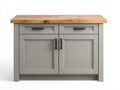 Sideboard Holzwerkstoff 120x45x90 cm Grau-Natur für Esszimmer - Landhausstil mit Stauraum