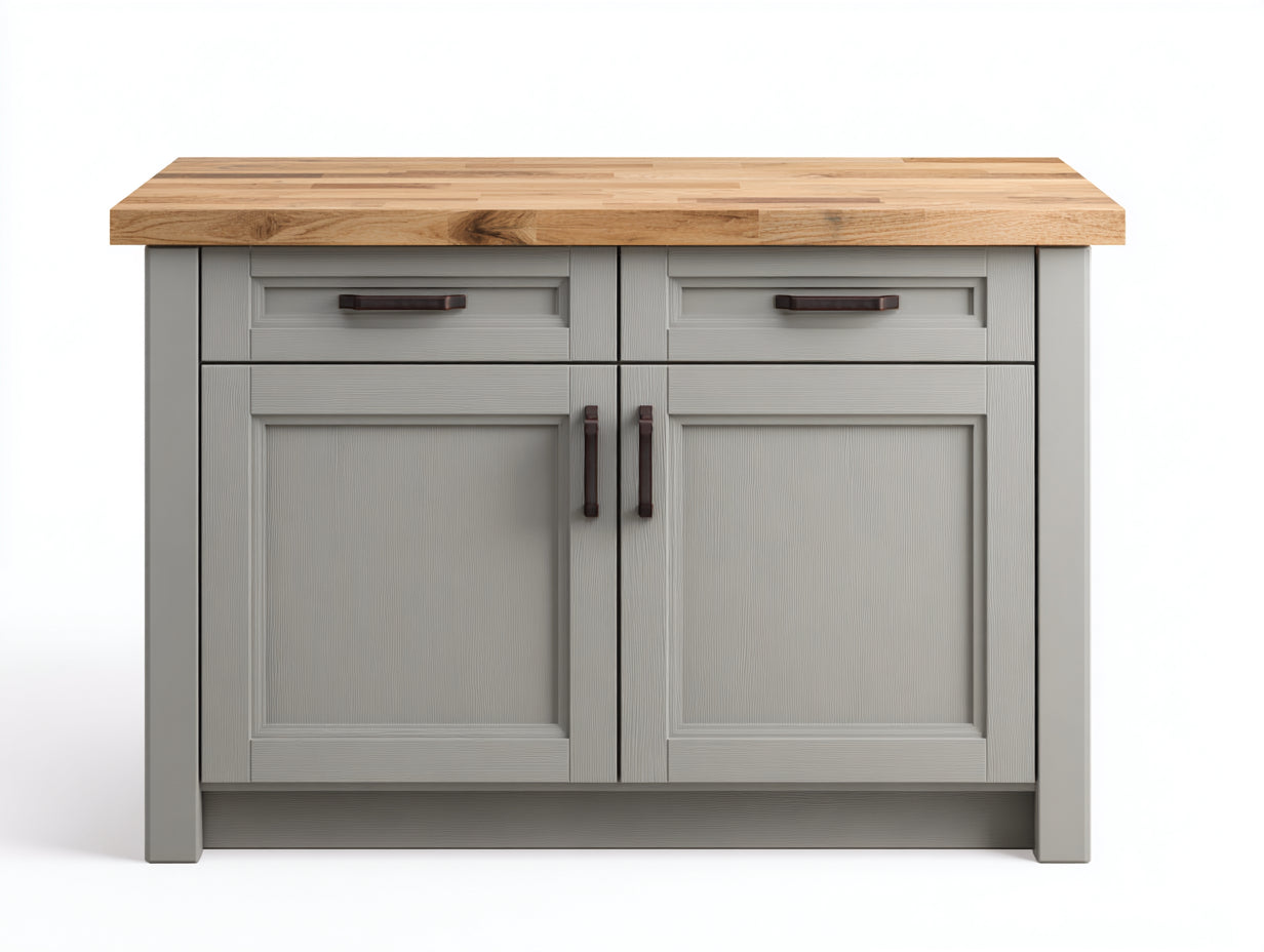 Sideboard Holzwerkstoff 120x45x90 cm Grau-Natur für Esszimmer - Landhausstil mit Stauraum